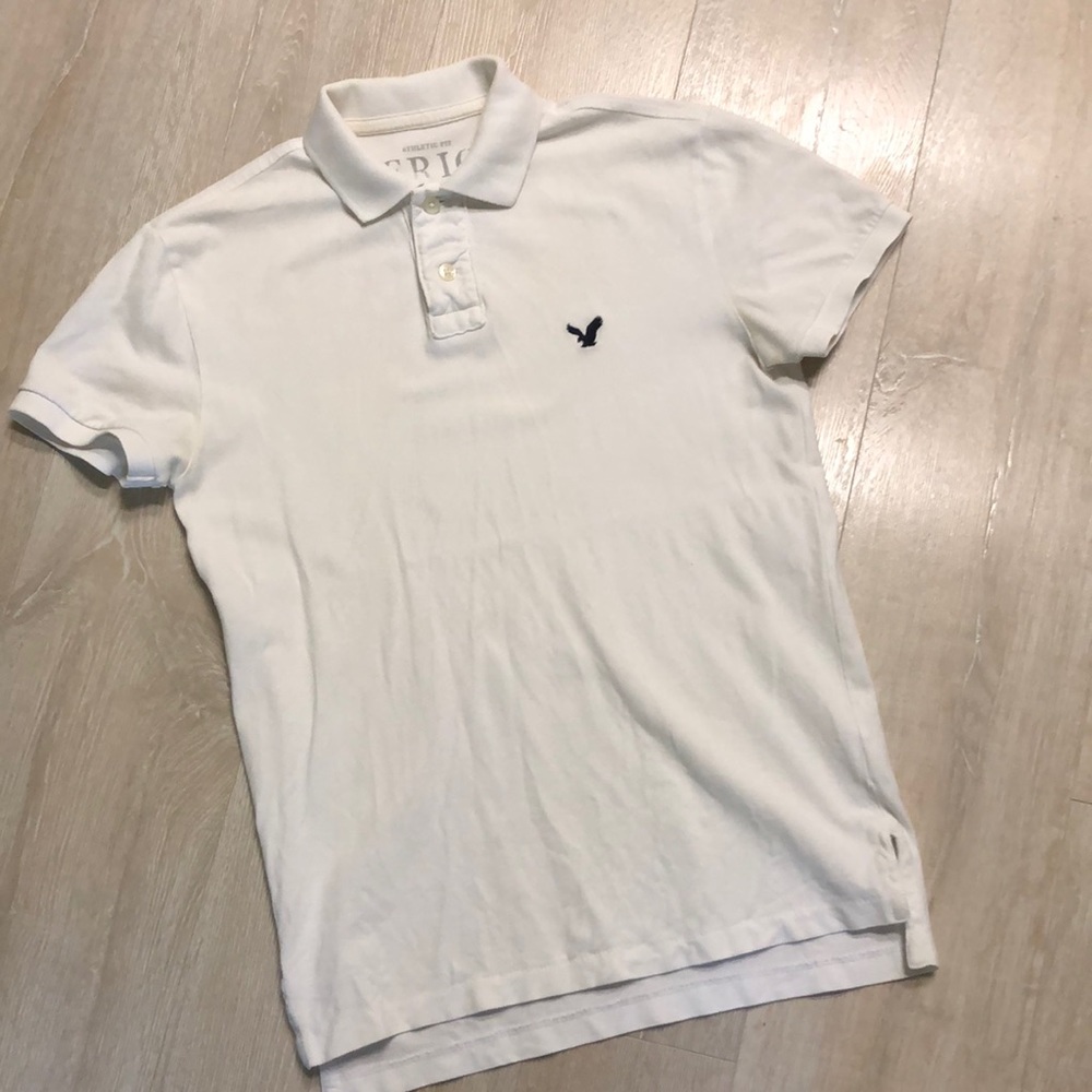 American Eagle outfitters athletic fit white polo shirt